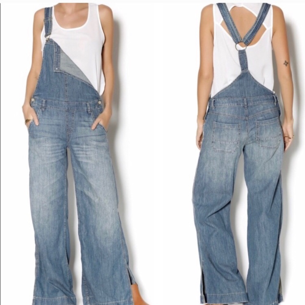 Free people wide leg overalls